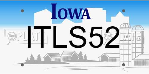 ITLS52 Iowa License Plate