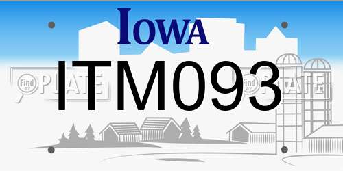ITM093 Iowa License Plate