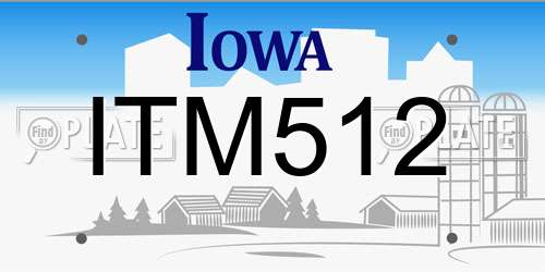 ITM512 Iowa License Plate