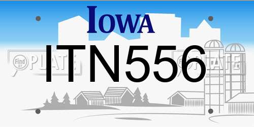 ITN556 Iowa License Plate