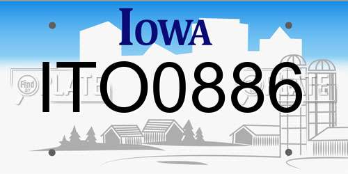 ITO0886 Iowa License Plate