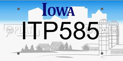 ITP585 Iowa License Plate