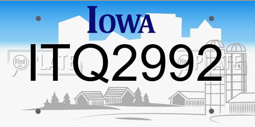 ITQ2992 Iowa License Plate