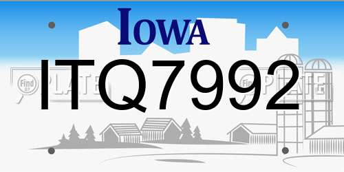 ITQ7992 Iowa License Plate