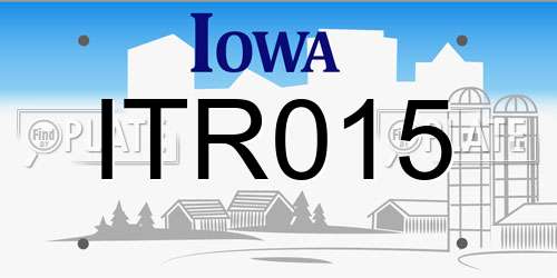 ITR015 Iowa License Plate