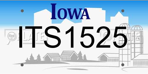ITS1525 Iowa License Plate