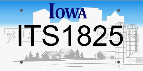ITS1825 Iowa License Plate