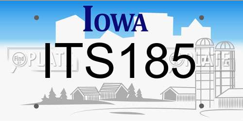 ITS185 Iowa License Plate