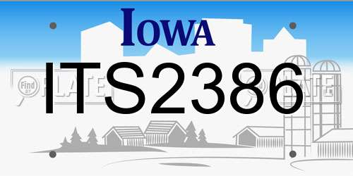 ITS2386 Iowa License Plate