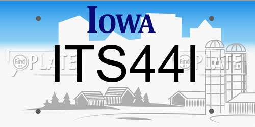 ITS44I Iowa License Plate