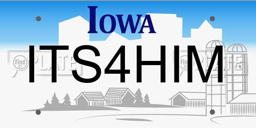 ITS4HIM Iowa License Plate