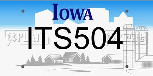 ITS504 Iowa License Plate