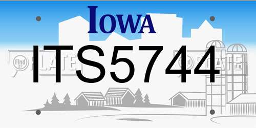 ITS5744 Iowa License Plate