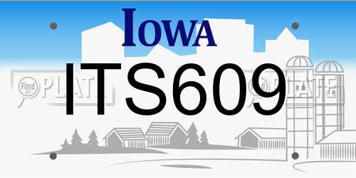ITS609 Iowa License Plate