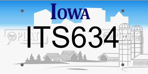 ITS634 Iowa License Plate