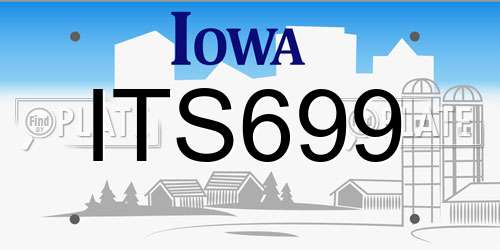 ITS699 Iowa License Plate