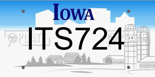 ITS724 Iowa License Plate