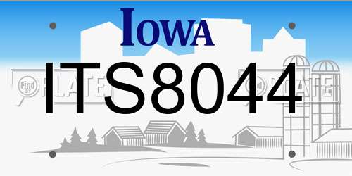 ITS8044 Iowa License Plate