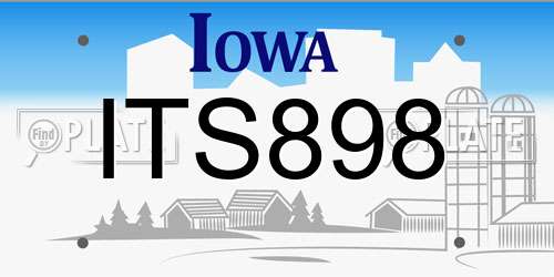 ITS898 Iowa License Plate