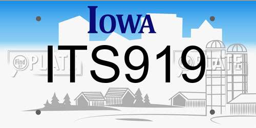 ITS919 Iowa License Plate
