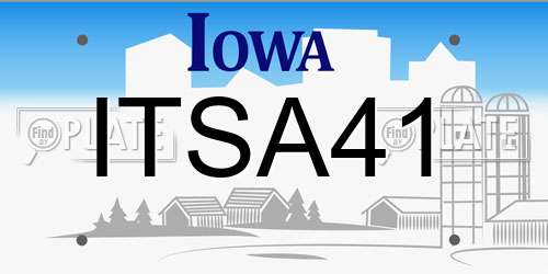 ITSA41 Iowa License Plate