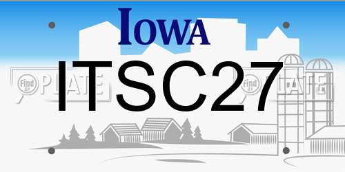 ITSC27 Iowa License Plate