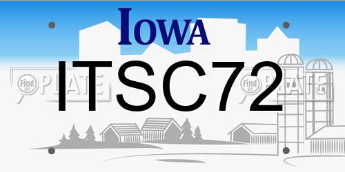ITSC72 Iowa License Plate