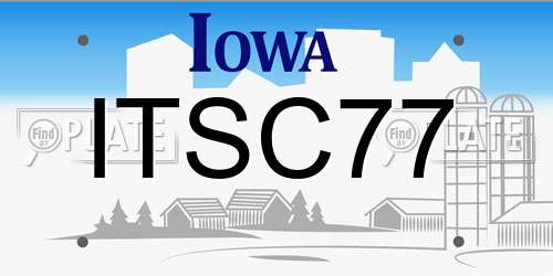 ITSC77 Iowa License Plate