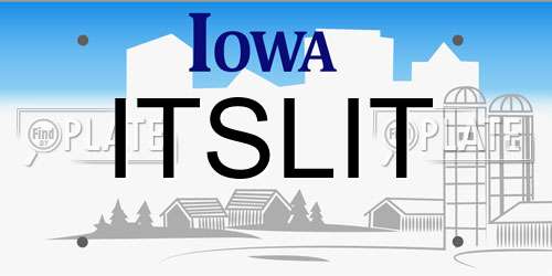 ITSLIT Iowa License Plate