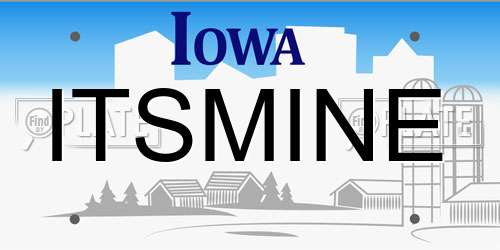 ITSMINE Iowa License Plate