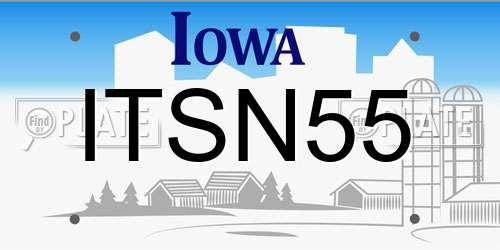 ITSN55 Iowa License Plate