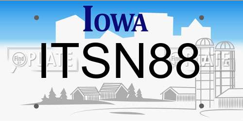 ITSN88 Iowa License Plate