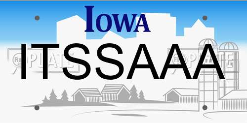 ITSSAAA Iowa License Plate