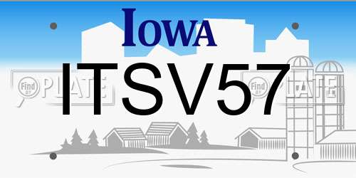 ITSV57 Iowa License Plate