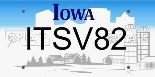 ITSV82 Iowa License Plate