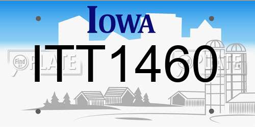 ITT1460 Iowa License Plate