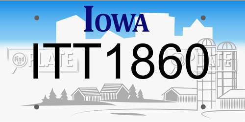 ITT1860 Iowa License Plate