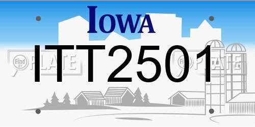 ITT2501 Iowa License Plate