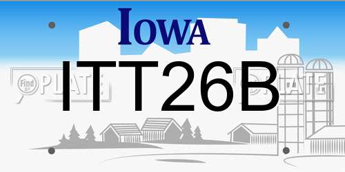 ITT26B Iowa License Plate