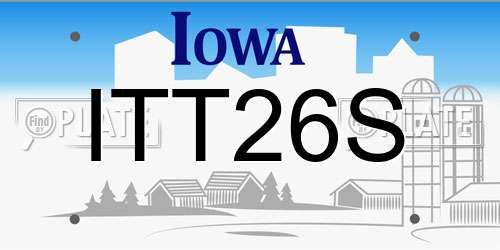 ITT26S Iowa License Plate