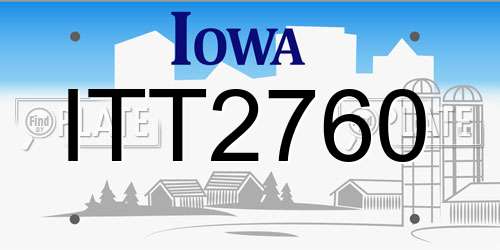 ITT2760 Iowa License Plate