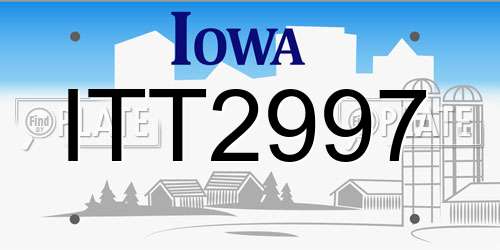 ITT2997 Iowa License Plate