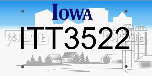 ITT3522 Iowa License Plate