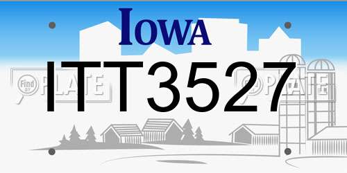 ITT3527 Iowa License Plate