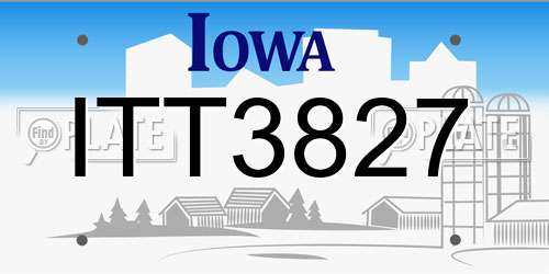 ITT3827 Iowa License Plate