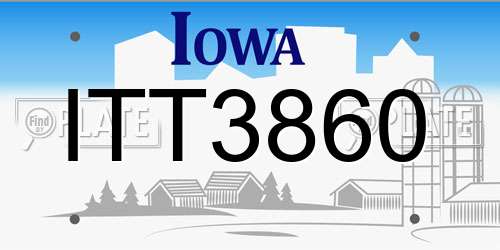 ITT3860 Iowa License Plate