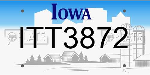 ITT3872 Iowa License Plate