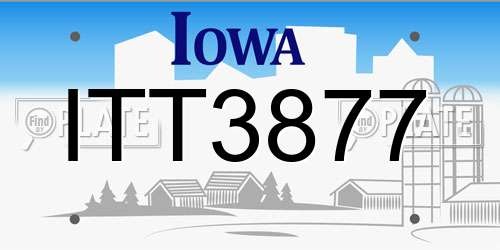 ITT3877 Iowa License Plate