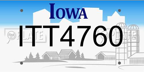 ITT4760 Iowa License Plate