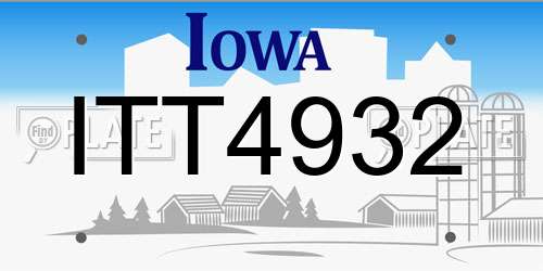 ITT4932 Iowa License Plate
